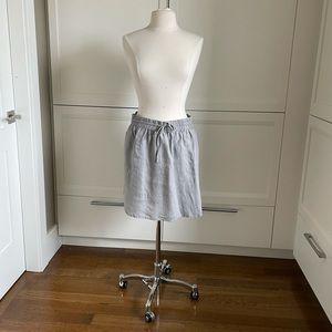 Linen drawstring waist skirt